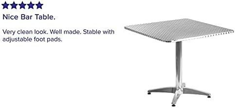 Flash Furniture 31.5 in Aluminum Indoor/Outdoor Square Table with Base - Image 4