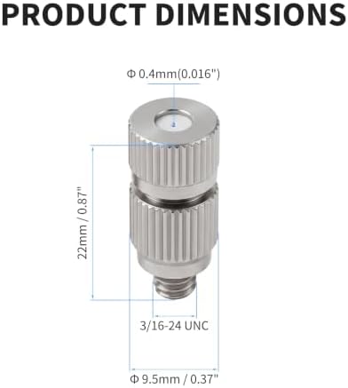 2 Pcs Misting Nozzles, 0.4mm Orifice, Stainless Steel, Anti-Drip - Image 2