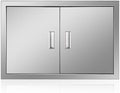 Outdoor Kitchen Door 28'' W x 19'' H Double BBQ Access Door Stainless Steel Flush Mount Doors Wall Vertical Doors with Handle Suitable for Grilling Station BBQ Island Outside Cabinet by Fsehyue