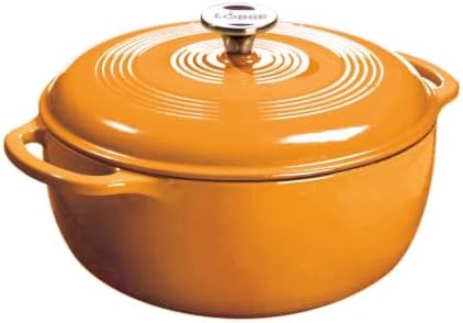 Lodge Essential Enamel Cast Iron Dutch Oven, 7.5 Quart, Apricot by Lodge