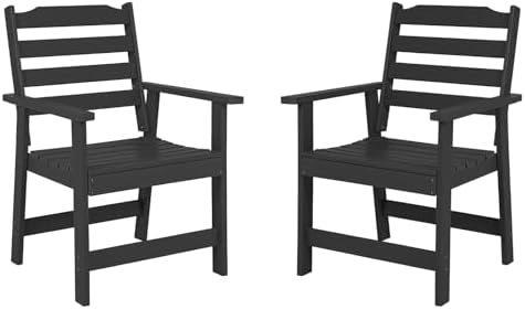 FUNBERRY Outdoor Dining Chairs Set of 2, HDPE Patio Chairs for Outside by FUNBERRY