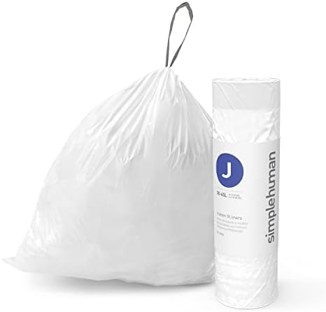 simplehuman Code J Custom Fit Drawstring Trash Bags, 240 Count, 30-45 Liter / 8-12 Gallon, White by Unknown