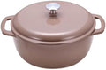 Amazon Basics Enameled Cast Iron Dutch Oven Pot With Lid, 6-Quart, Round, Dual Handles, Heavy-Duty, Oven Safe for Stews, Roasting & Baking, Clay by AmazonBasics