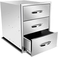 Outdoor Kitchen Drawers 18W x 24H x 23D Inch, Flush Mount Access BBQ Drawers, BBQ Island Drawers for Outdoor Kitchens or BBQ Island Patio Grill Station by KODOM