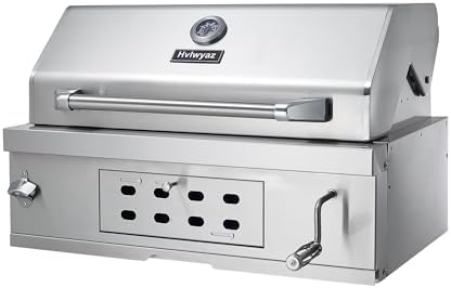 28Inch Built in Charcoal BBQ Grill for Outdoor Kitchen,Large Barbecue Grill by Unknown