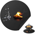 36 Inch Fire Pit Mat, Round Grill Mat for Under Fire Pit and Outdoor BBQ, Double-Sided Silicone Coated Fiberglass, Water and Oil Resistant, Black by FIREWESS