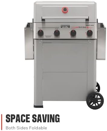 Monument Grills 4 Burner Propane Mesa 2 Gas Grill with Broil Zone, Stainless Steel Outdoor Patio Barbecue Grill with Cover, Foldable Side Shelves, Fast Heating, Fast Assembly, Mesa II 410FBZ - Image 4