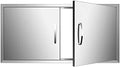 BBQ Access Double Doors 42Wx21H Flush Mount Stainless Steel Outdoor Kitchen Door for Outside Cabinets and BBQ Island by YourFriends