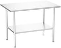 Atelicf NSF Stainless Steel Prep Table 30X48 inch, Rounded Flat Top by Atelicf