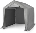VINGLI Outdoor Portable Storage Shed, Heavy Duty Bike Tent with Roll-up Zipper Door, Waterproof and UV Resistent Carport for Motorcycle, Garden Tools and Firewood (Gray, 6x6x6.5 FT) by VINGLI