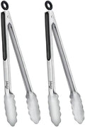 Hotec Tongs for Cooking Premium Stainless Steel Kitchen Tongs Set of 2-12" by Hotec