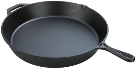15" Pre-Seasoned Cast Iron Skillet with Dual Handles for Stovetop Campfire - Image 5