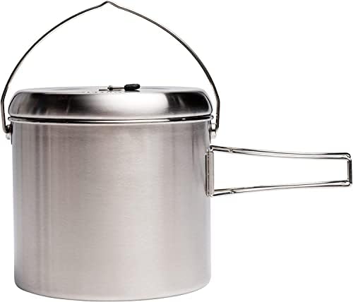 Solo Stove Pot 4000 Stainless Steel Camping Pot for Outdoor Campfire Great Cookware Equipment for Backpacking Kitchen Bushcraft Survival Gear and Cooking by Unknown