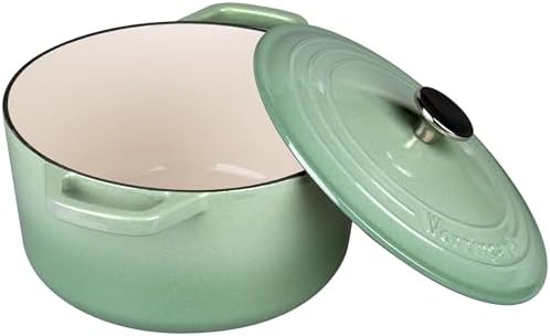 VORRINGARD Enameled Cast Iron Dutch Oven Pot with Lid, for Bread Baking, Round Bread Oven- include Sourdough Bread Baking Supplies set, 4.5QT, Sage Green - Image 6