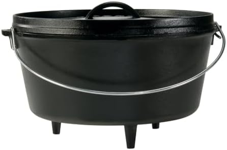 Lodge Pre-Seasoned Cast Iron Deep Camp Dutch Oven with Lid, 8 Quart by Lodge