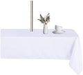 LUSHVIDA Square Outdoor Tablecloth with Umbrella Hole 54x54 Inch White by LUSHVIDA