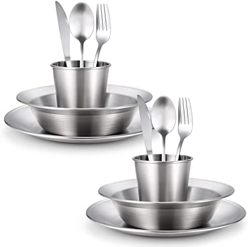 Odoland Stainless Steel Camping Mess Kit for Outdoor Family & Person - Image 2