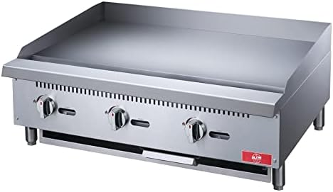 Commercial Countertop Griddle, ETL 36" Flat Top Grill Natural Gas (NG) / Propane, 3 Burners - 90000 BTU by EliteKitchenSupply