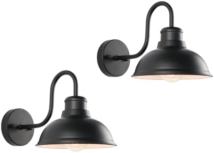 Barn Light Outdoor Wall Lights 8" Exterior Lighting Fixtures 2 Pack by LPRZSG