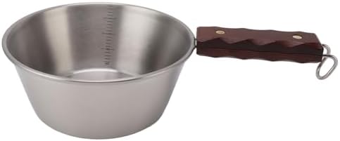 Outdoor Skillet Large Capacity Sturdy for Camping Hiking and Picnics 304 Stainless Steel (Silver) by Unknown