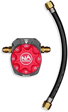 NO WORRIEZ Safety Auto Shut-Off Gas Timer for Propane & Natural Gas | Outdoor Grill, Fire Pit, Pizza Oven | – 100,000 BTU w/ 3/8" Flared Connector & Hose, Patent Pending by NOWORRIEZ