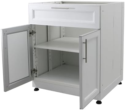 Blue Sky Outdoor Living White Shaker 3-Piece Outdoor Kitchen Combo Set 10 – Weatherproof Modular Storage Cabinets - Image 4