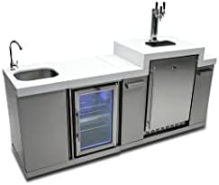 Mont Alpi Bar Series MA-BEVKEG Stainless Steel Outdoor Rated 3 Beer Tap Kegerator Keg Center Dispenser + Beverage Center with Compact Refrigerator + Granite Countertops - Image 2