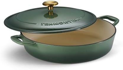 Tramontina Bestow Enameled Cast Iron 4-Qt Braiser Pan with Lid, Cactus by Tramontina