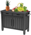 Generic Enhance Your Outdoor Space with The Outdoor Grill Table with Storage Cabinet in Graphite Gray. Perfect for Grilling, Entertaining, and Storage Needs, X-Large by Unknown