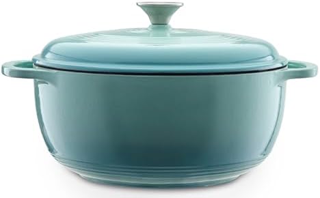 Mercer Culinary Enameled Cast Iron Round Dutch Oven, 6 qt., Aqua by MercerCulinary