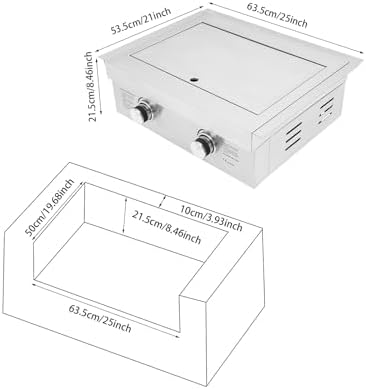 2-Burner Stove for Outdoor Kitchen, Built-in Stainless Steel Side Burner with Removable Grates & Cover, Gas Stove for BBQ Island, Patio, Backyard (Liquid Propane, Double Burner) - Image 6