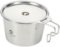 CAMPINGMOON 600ml 20oz Stainless Steel Stackable Camping Mug Lightweight Outdoor Cooking Cup Measuring Scale for Backpacking Hiking Campfire Use Soup Noodles Rice (Silver (cup+lid)) by CAMPINGMOON