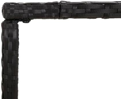 Bar Table Glass Top Poly Rattan, Kitchen, Outdoor Tables, Deck, Patio, Dining, Ideal for Garden, Balcony - Black - Image 6