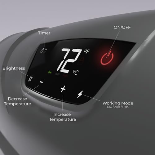NEW Touch Screen - 1500 Watt ~ Infrared Space Heater ~ Wall Mounted ~ Wifi Enabled Grey with WIFI - Image 5