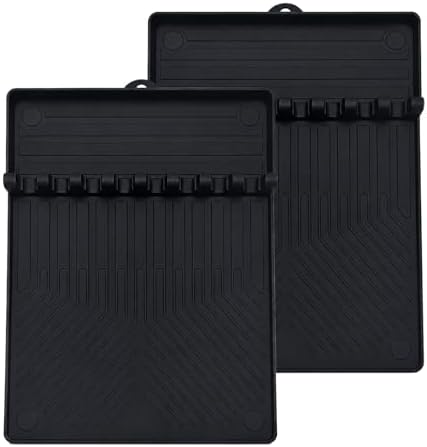 Magnetic Silicone Side Shelf Mat for Blackstone Griddle - 4 Corner Magnets, Extra Thick, Linear Drip Channels, 446°F Heat Resistant, 16"x11.5", Fits Weber Traeger Pit Boss (Black 2-Pack) by Unknown