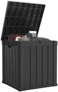 50 Gallon Waterproof Outdoor Resin Deck Box, Lockable Storage Container for Patio Furniture, Garden Tools (50 Gallon, Black) by MAIUSCOLI