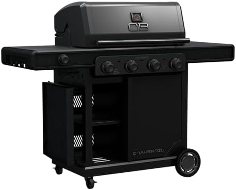 Charbroil Pro Series with Amplifire Infrared Technology 4-Burner Propane Gas Grill Cabinet with Side Burner, Black - 463281024 - Image 4
