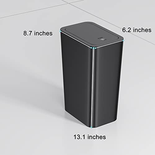 NETDOT 3 Pack 10 L/2.6 Gal Bathroom & Kitchen Trash Can with Press Type Lid, Black Slim Garbage Cans for Bathroom, Kitchen, Office, Bedroom - Image 6
