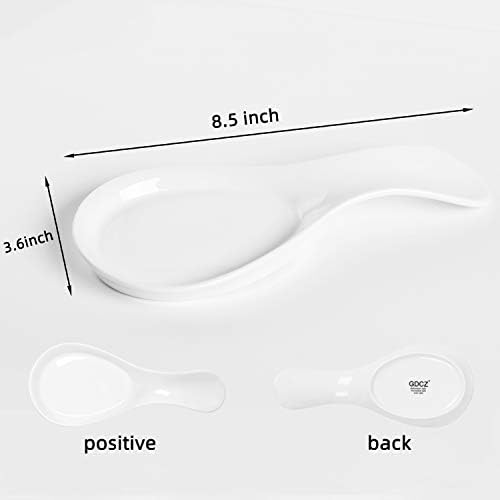 GDCZ Large Porcelain Spoon Rest for Kitchen Stove Top (White) - Image 2