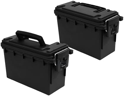Sheffield Ammo Box Made in USA, Stackable Lockable Ammo Storage Box, Black by Sheffield