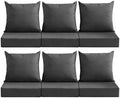 Outdoor Deep Seat Cushion Set, 24x24 Inch, Dark Grey, Set of 6 by MuaMelop