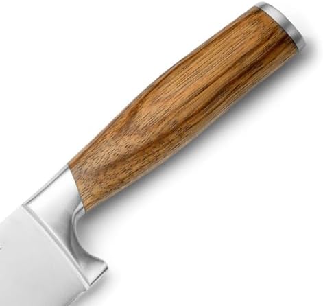 Zebra Wood 6-Piece BBQ Knife Set - Fully Forged Stainless Steel Grilling Utensils Including Brisket, Butcher, Chef's, Boning Knives, Carving Fork, Knife Carrying Roll - Image 3