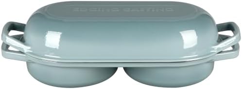 EDGING CASTING Enameled Cast Iron Double Bread Dutch Oven, Seasalt - Image 5