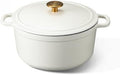 CAROTE 5QT Cream White Enameled Cast Iron Dutch Oven Pot with Lid by CAROTE