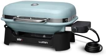 Weber Lumin Compact Outdoor Electric Barbecue Grill, Light Blue - Great Small Spaces such as Patios, Balconies, and Decks, Portable and Convenient by Unknown