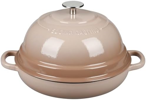 EDGING CASTING Enameled Cast Iron Dutch Oven Pot with Lid, Round Bread Oven for Homemade Sourdough Bread Baking, 6 Quart, Mocha by EDGINGCOOKWARE