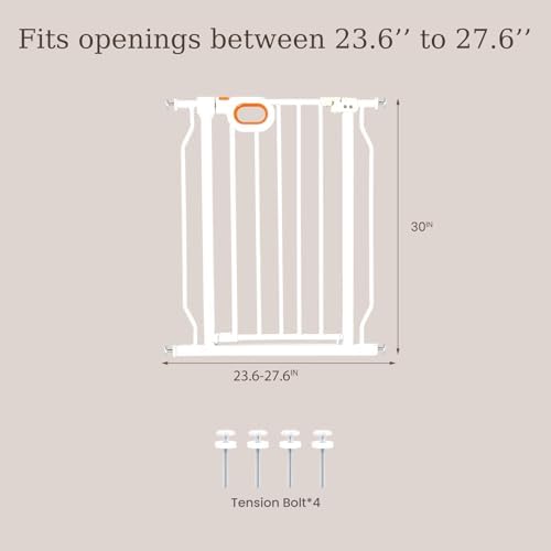 owlie Narrow Baby Gate with Door 23.6-27.6 Inch for Stairs Small Doorways - Image 3