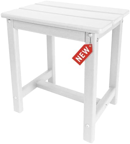 GARDENSTAR Adirondack Square Side Table,one-Tier Outdoor end Table, Patio Side Table for Pool,Porch,Backyard,Relaxing Companion (White) - Image 7