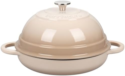 VORRINGARD Cast Iron Enameled Dutch Oven Pot with Lid for Bread Baking, Bread Oven, 6 Quart, Latte by Unknown