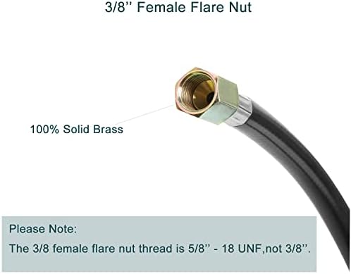 ATKKE 6ft Propane Hose Regulator with Gauge, Gas Grill Regulator with Gauge for Most LP Gas Grill, Heater, Fire Pit Table, Generator and More, 5~40 lb, 3/8 Female Flare Nut, QCC1/Type1, Low Pressure - Image 4